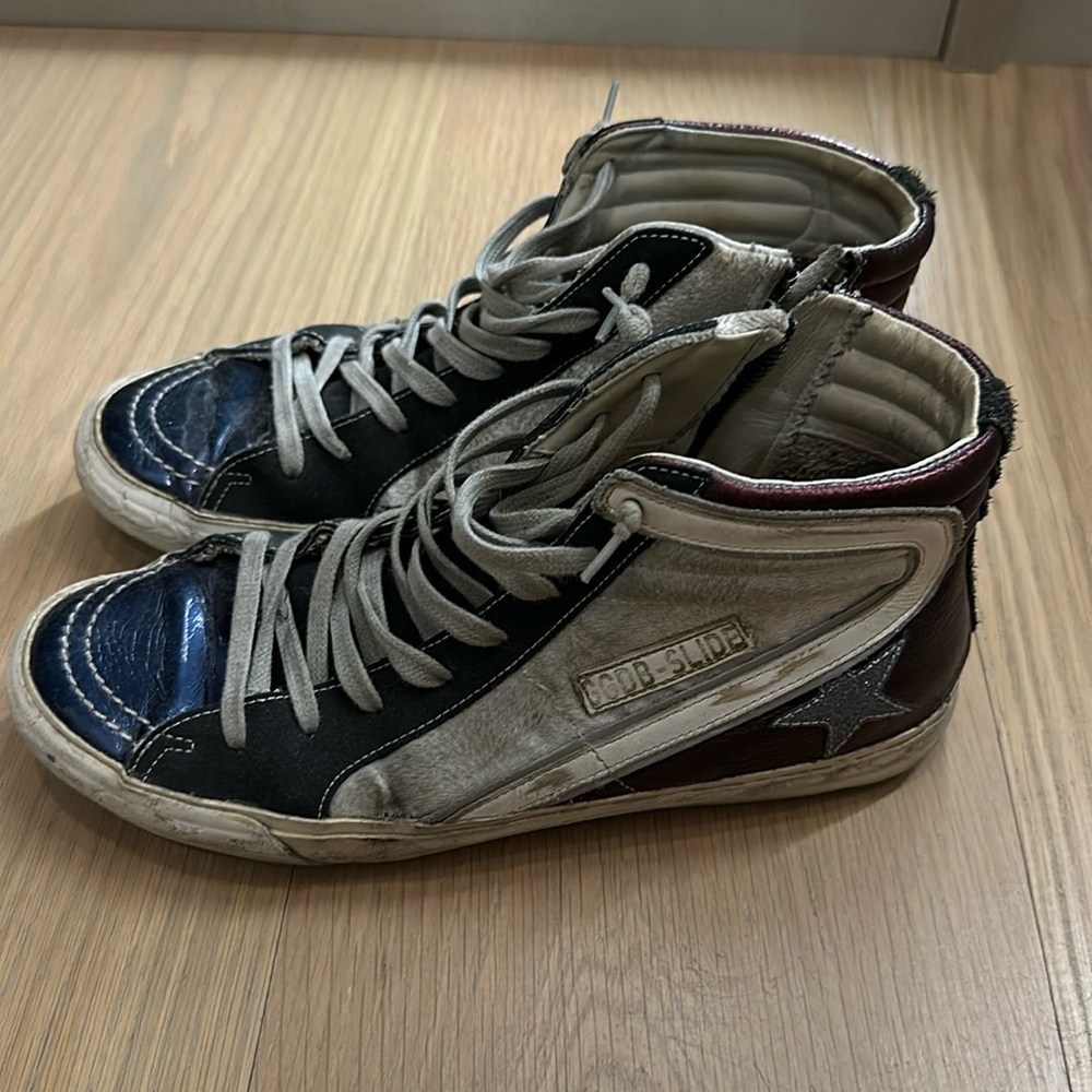 Golden goose worn sneakers